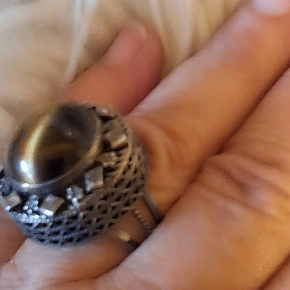 Vintage Sterling and tiger eye ring - Picture 4 of 9